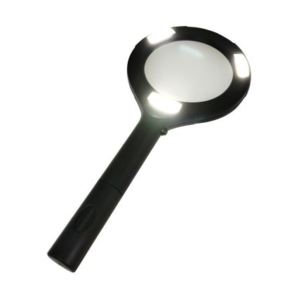 LED didinamasis stiklas 3× padidinimas su LED apšvietimu/3W/2xAA IP22