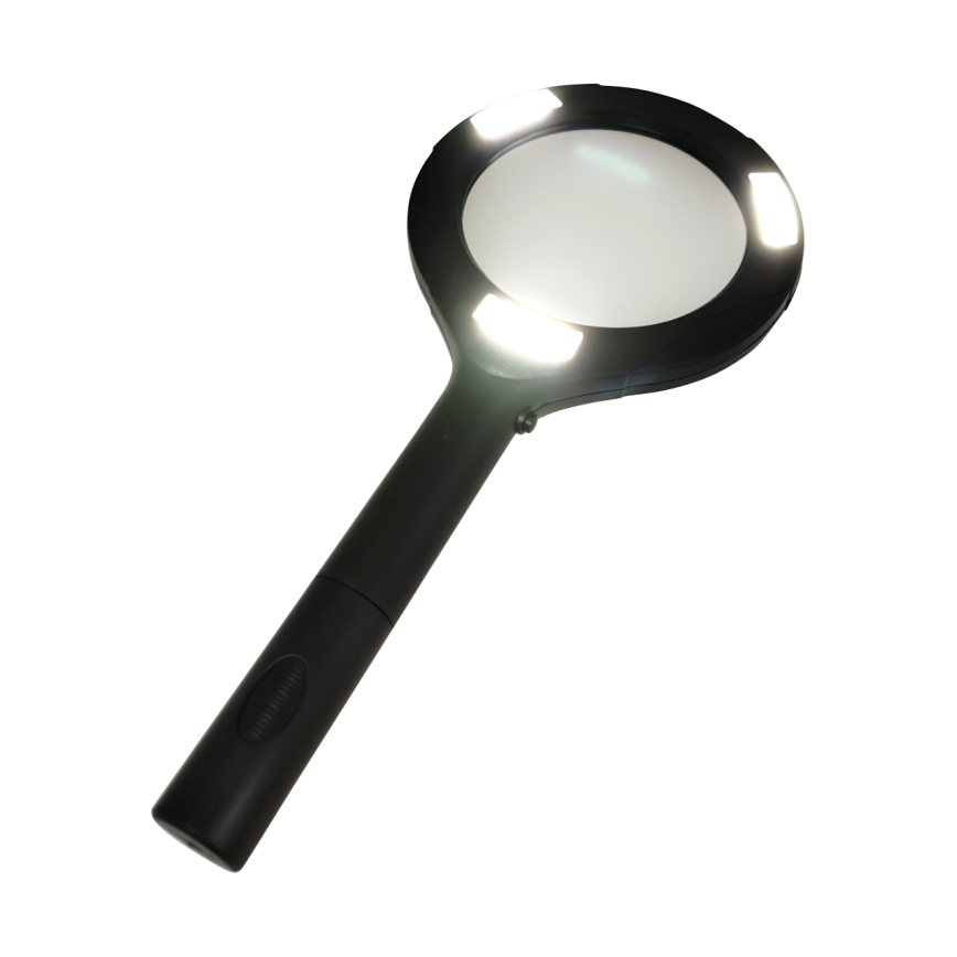 LED didinamasis stiklas 3× padidinimas su LED apšvietimu/3W/2xAA IP22