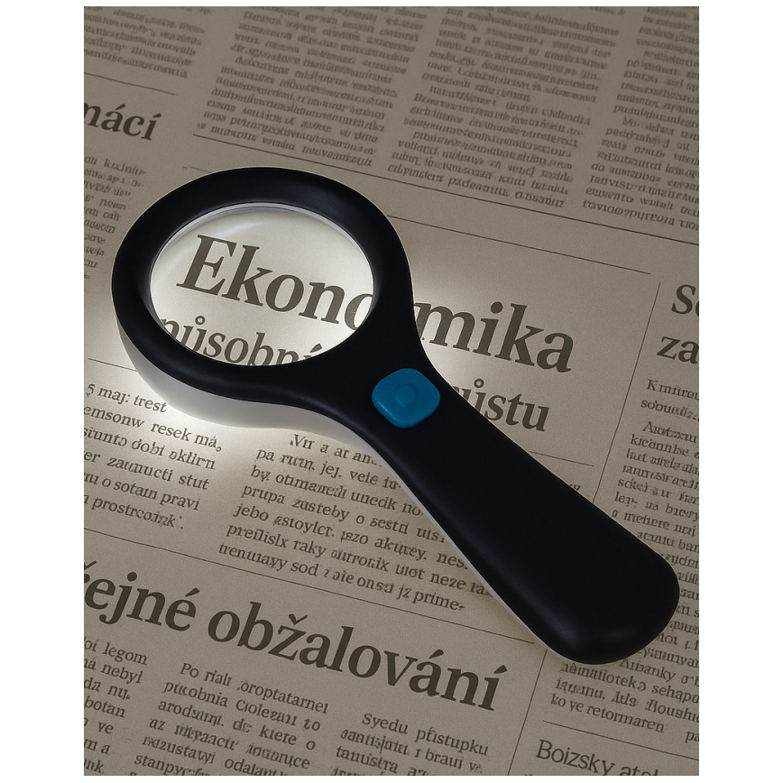 LED didinamasis stiklas 3× padidinimas su LED apšvietimu/3W/2xAAA IP22