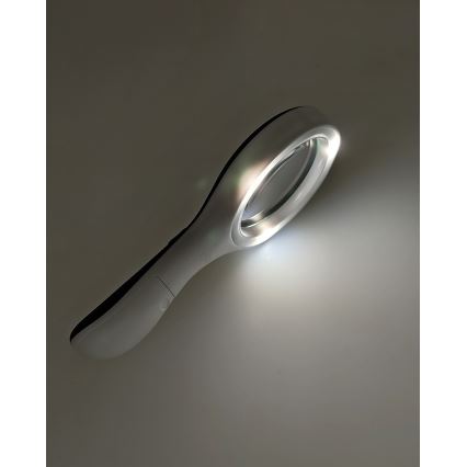 LED didinamasis stiklas 3× padidinimas su LED apšvietimu/3W/2xAAA IP22