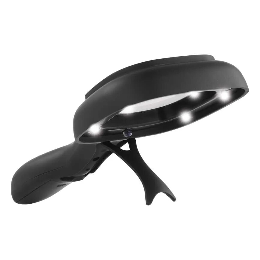 LED Didintuvas 2,5xZOOM su foniniu apšvietimu ir UV šviesa LED/UV/2xAAA