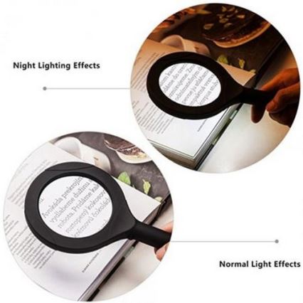 LED Didintuvas 5×ZOOM su foniniu apšvietimu LED/3W/2xAA IP44