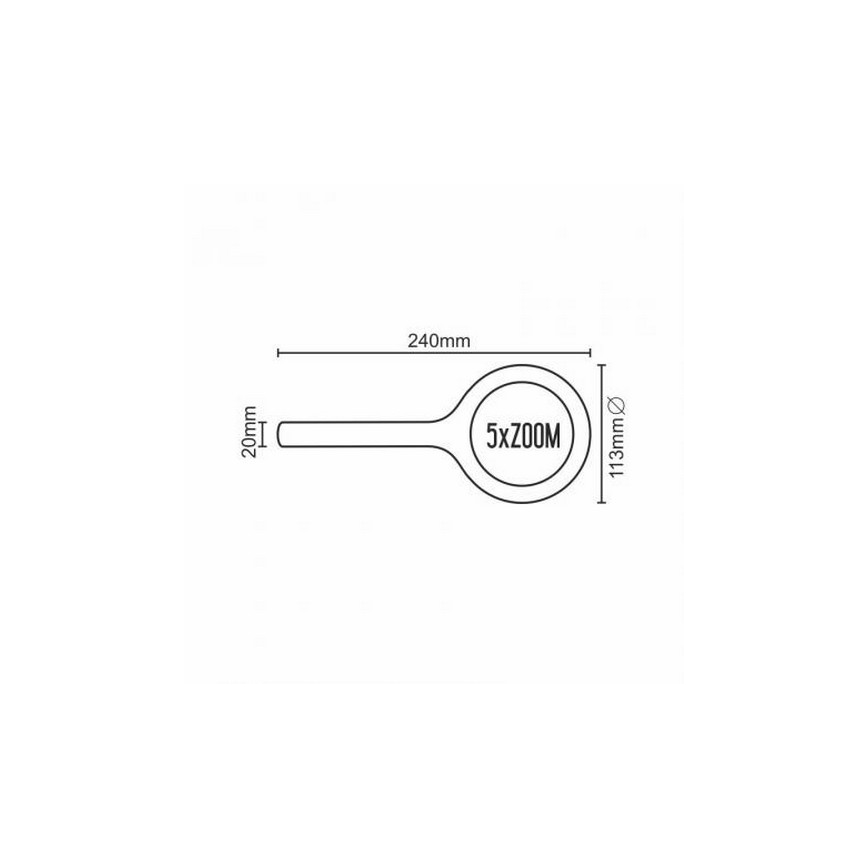 LED Didintuvas 5×ZOOM su foniniu apšvietimu LED/3W/2xAA IP44
