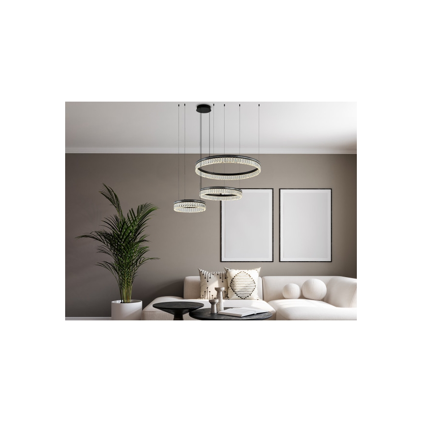 Reguliuojama LED krištolinė liustra ant laido THALIA LED/120W/230V 3000-6000K + nuotolinis valdymas