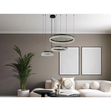 Reguliuojama LED krištolinė liustra ant laido THALIA LED/120W/230V 3000-6000K + nuotolinis valdymas