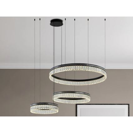 Reguliuojama LED krištolinė liustra ant laido THALIA LED/120W/230V 3000-6000K + nuotolinis valdymas