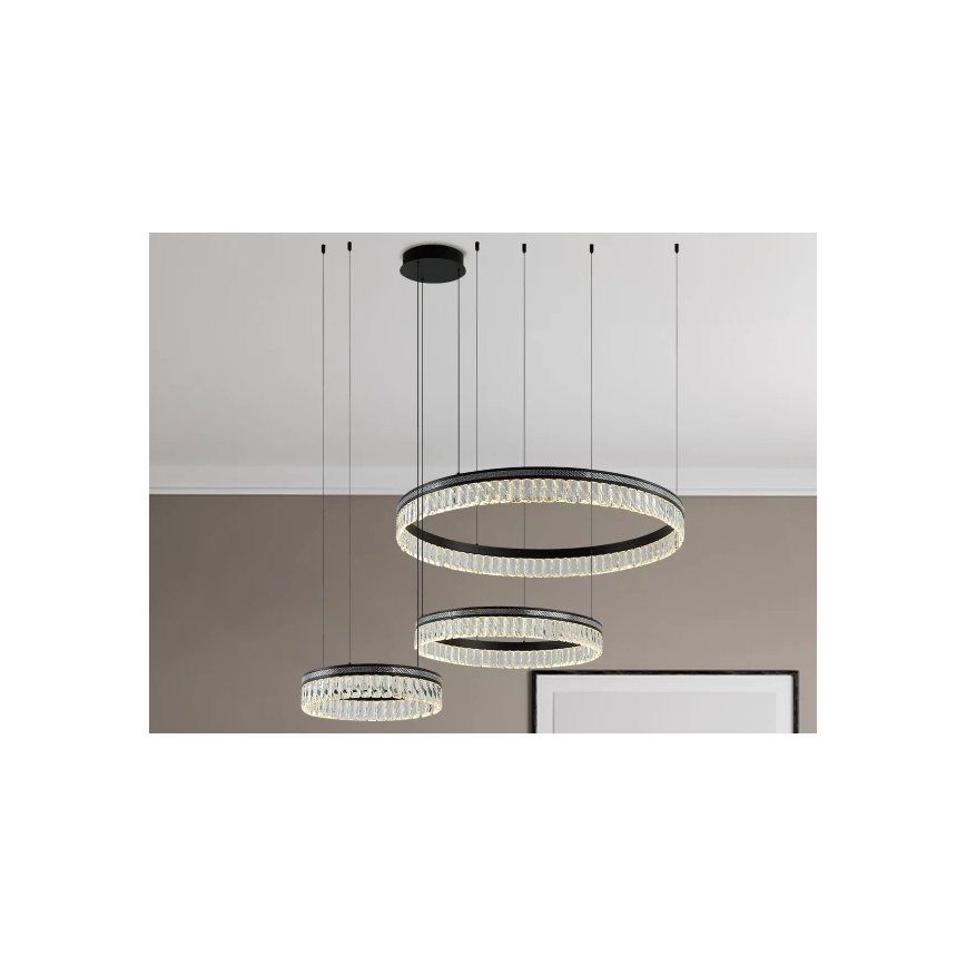 Reguliuojama LED krištolinė liustra ant laido THALIA LED/120W/230V 3000-6000K + nuotolinis valdymas