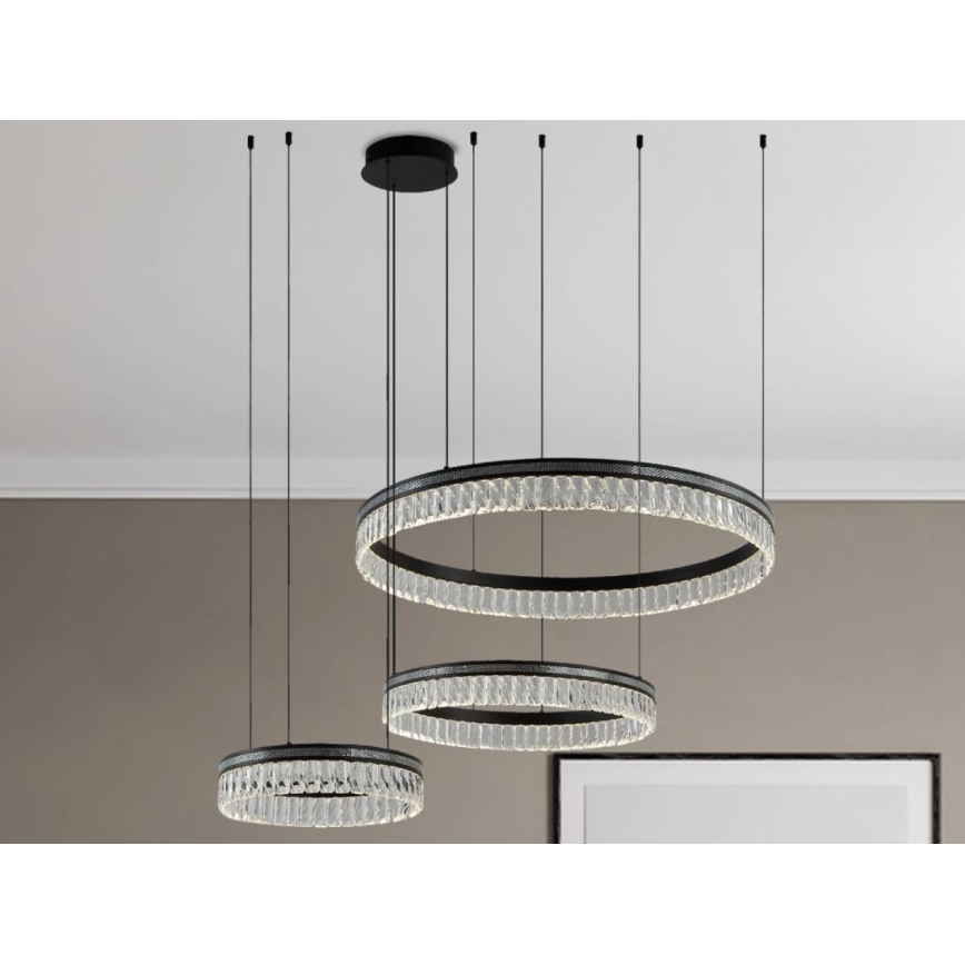 Reguliuojama LED krištolinė liustra ant laido THALIA LED/120W/230V 3000-6000K + nuotolinis valdymas