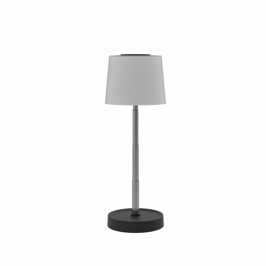 LED dimeriuojama lauko įkraunama stalinė lempa LED/2W/5V IP44 1200 mAh pilka