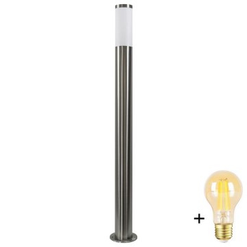 LED dimeriuojama lauko lempa LIVIA 1xE27/6W/230V 2700-6500K Wi-Fi 100 cm IP44 sidabrinė