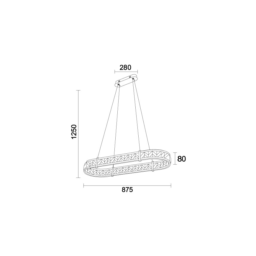Reguliuojamas LED krištolinis pakabinamas šviestuvas ant troselio ENRIQUE LED/50W//230V 3000-6000K + nuotolinis valdymas