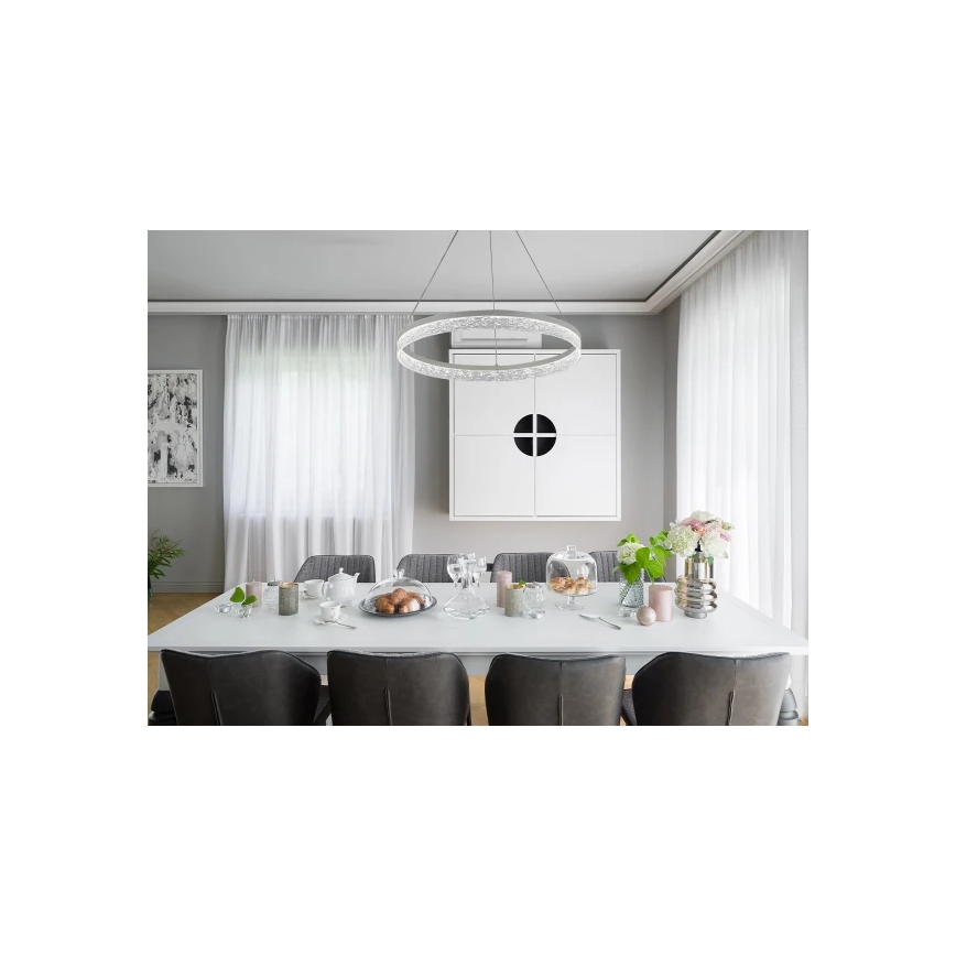 Dimeriuojama LED liustra ant laido ALIANZ LED/60W/230V 3000-6000K skersmuo 80 cm + nuotolinio valdymo pultas