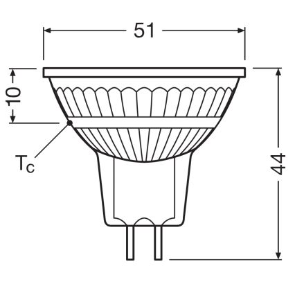 LED dimeriuojama reflektorinė lemputė MR16 GU5,3/5,3W/12V 3000K 36° CRI 97 - Ledvance