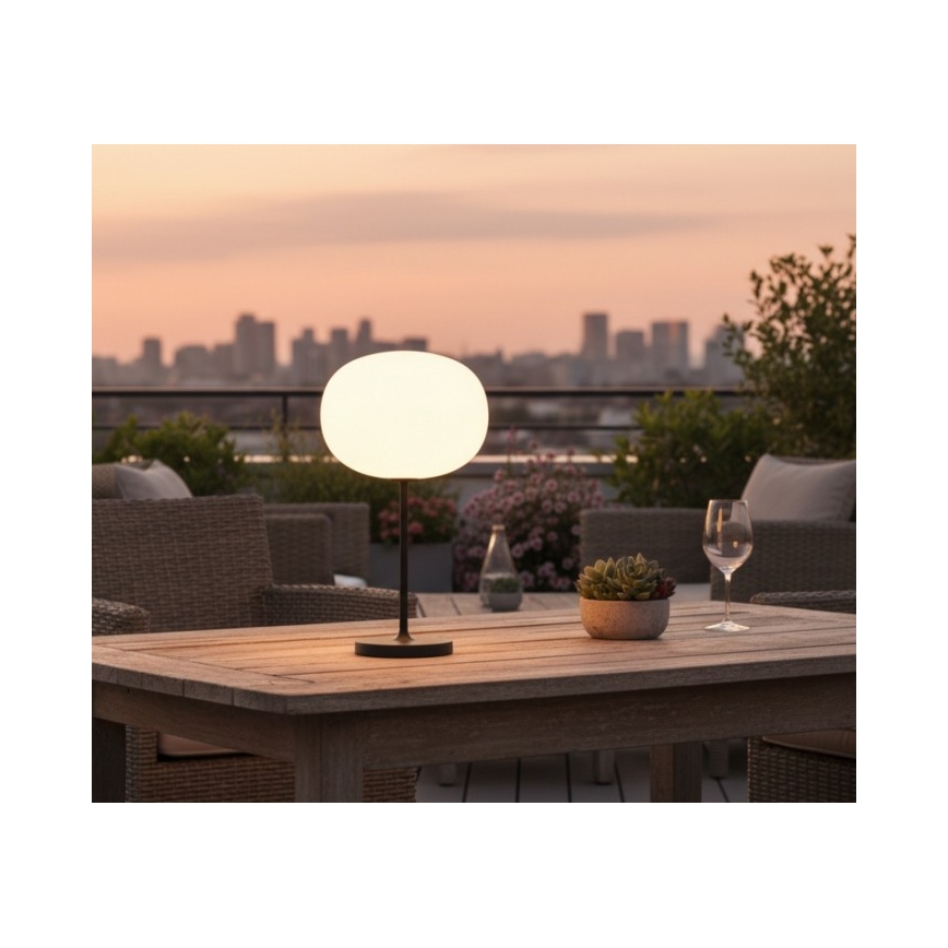 Įkraunamas reguliuojamas lauko stalinis LED šviestuvas VENEZIA LED/2W/5V 2700K IP54 4000 mAh juodas