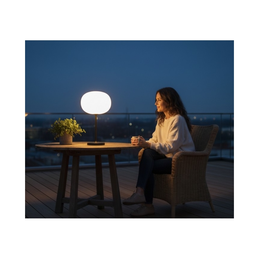 Įkraunamas reguliuojamas lauko stalinis LED šviestuvas VENEZIA LED/2W/5V 2700K IP54 4000 mAh juodas
