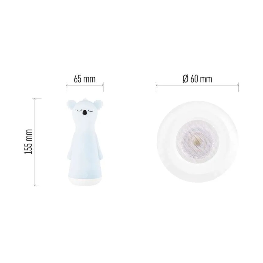 LED dimeriuojamas įkraunamas vaikų žibintuvėlis su naktine šviesele 2 viename LED/3,7V 1200 mAh