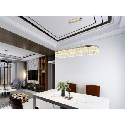 Dimeriuojama LED krištolinė liustra ant laido THALIA LED/50W/230V 3000-6000K + nuotolinio valdymo pultas
