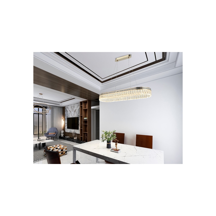 Dimeriuojama LED krištolinė liustra ant laido THALIA LED/50W/230V 3000-6000K + nuotolinio valdymo pultas