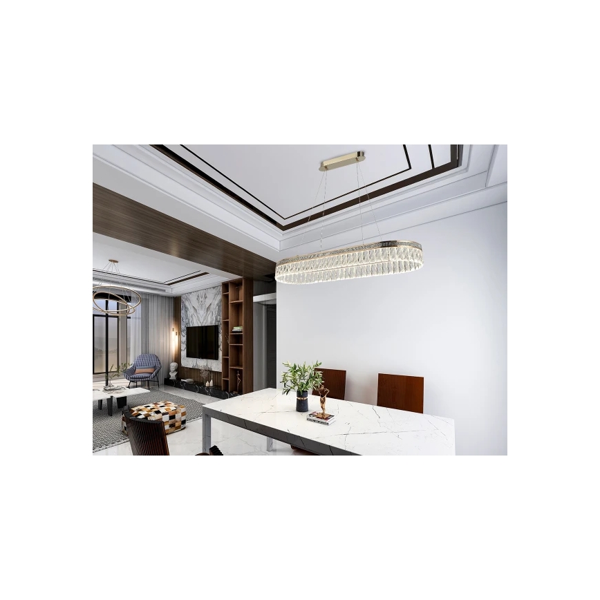 Dimeriuojama LED krištolinė liustra ant laido THALIA LED/50W/230V 3000-6000K + nuotolinio valdymo pultas