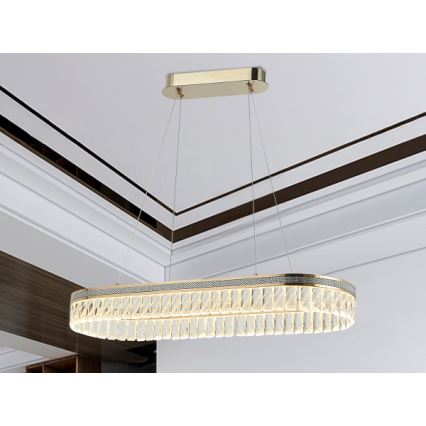 Dimeriuojama LED krištolinė liustra ant laido THALIA LED/50W/230V 3000-6000K + nuotolinio valdymo pultas