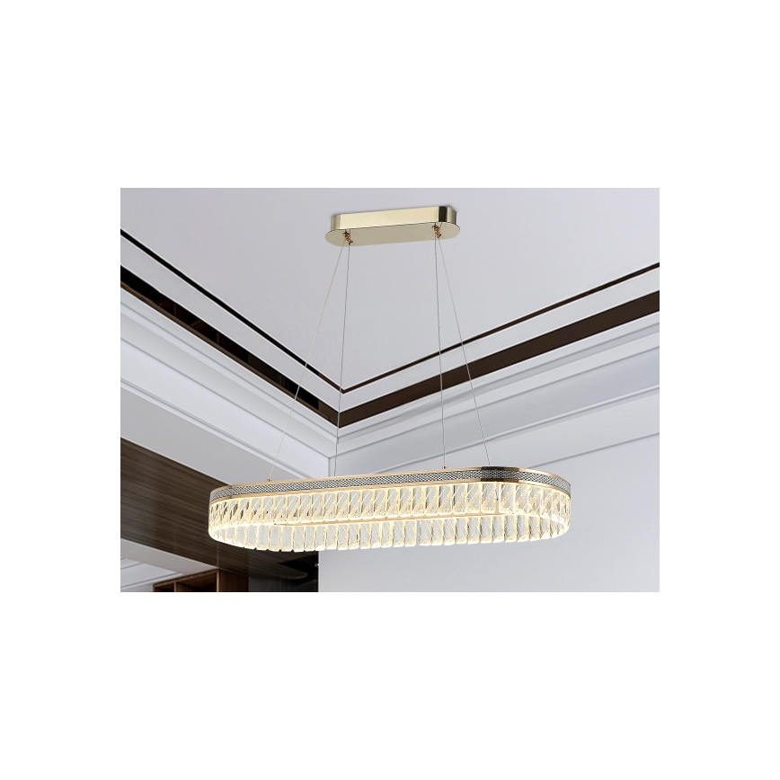 Dimeriuojama LED krištolinė liustra ant laido THALIA LED/50W/230V 3000-6000K + nuotolinio valdymo pultas