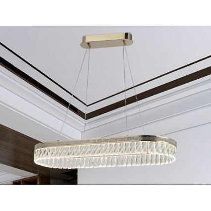 Dimeriuojama LED krištolinė liustra ant laido THALIA LED/50W/230V 3000-6000K + nuotolinio valdymo pultas