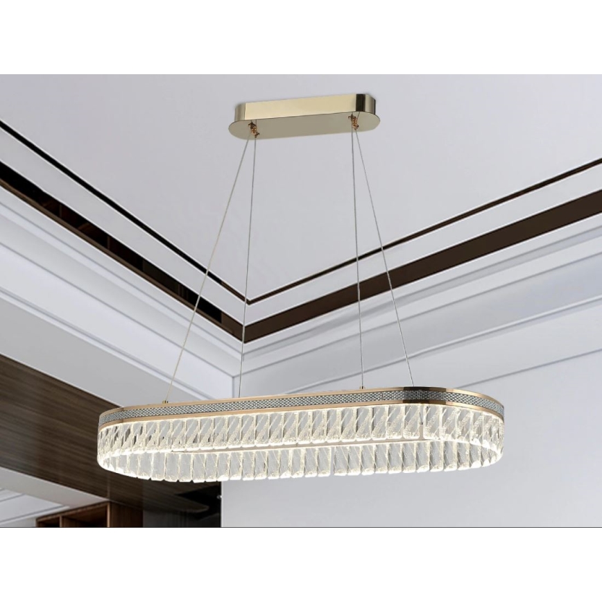 Dimeriuojama LED krištolinė liustra ant laido THALIA LED/50W/230V 3000-6000K + nuotolinio valdymo pultas