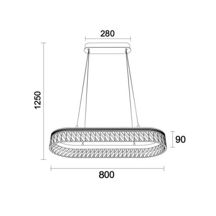 Dimeriuojama LED krištolinė liustra ant laido THALIA LED/50W/230V 3000-6000K + nuotolinio valdymo pultas