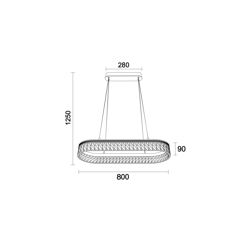 Dimeriuojama LED krištolinė liustra ant laido THALIA LED/50W/230V 3000-6000K + nuotolinio valdymo pultas