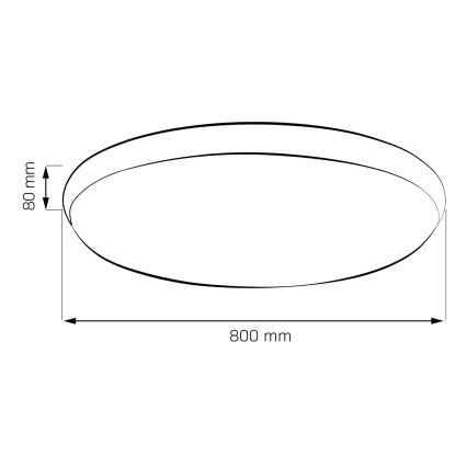 Dimeriuojamas LED lubinis šviestuvas KERN LED/80W/230V 3000/4000/6000K, skersmuo 80 cm, auksinis + nuotolinis pultas
