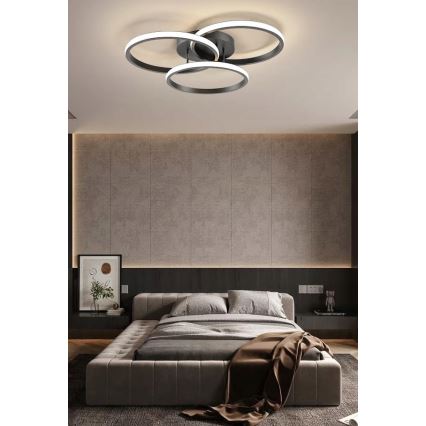 Dimeriuojamas LED lubų šviestuvas LED/70W/230V 3000-6500K juodas + nuotolinio valdymo pultas