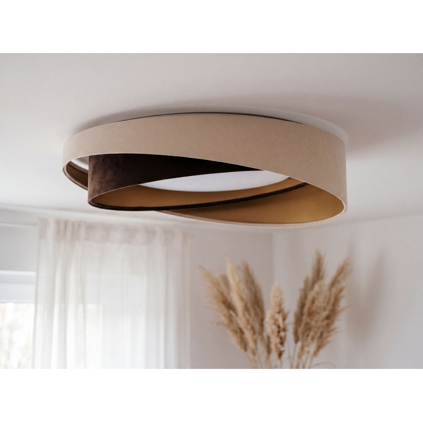Reguliuojamas LED lubinis šviestuvas SMART GALAXY MODERN LED/24W/230V 3000-6500K skersmuo 55 cm smėlinis/rudas/auksinis + nuotolinis valdymas