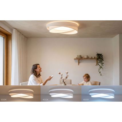 LED dimeriu reguliuojamas lubinis šviestuvas SMART GALAXY MODERN LED/24W/230V 3000-6500K skersmuo 55 cm baltas + nuotolinis valdymas