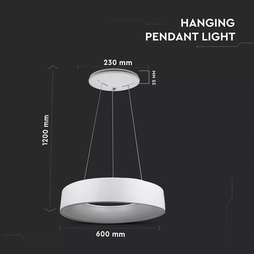 LED dimeriuojamas pakabinamas šviestuvas ant laido LED/30W/230V