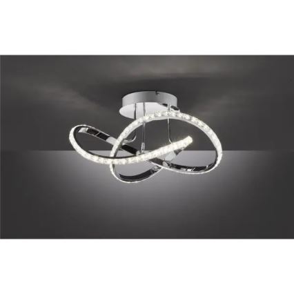 LED dimeriuojamas paviršinis šviestuvas ABRO LED/26W/230V blizgus chromas