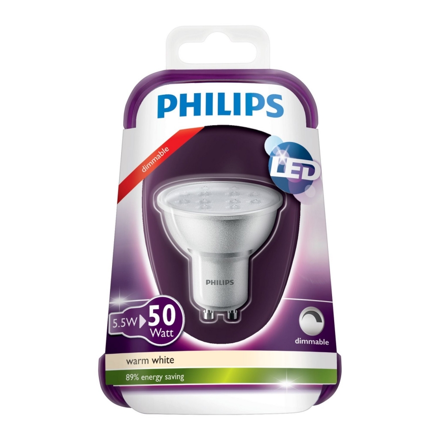 LED Dimmable Elektros lemputė Philips GU10/5,5W/230V 2700K