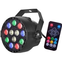 LED Disco prožektorius LED/12W/230V daugiaspalvis + nuotolinio valdymo pultas