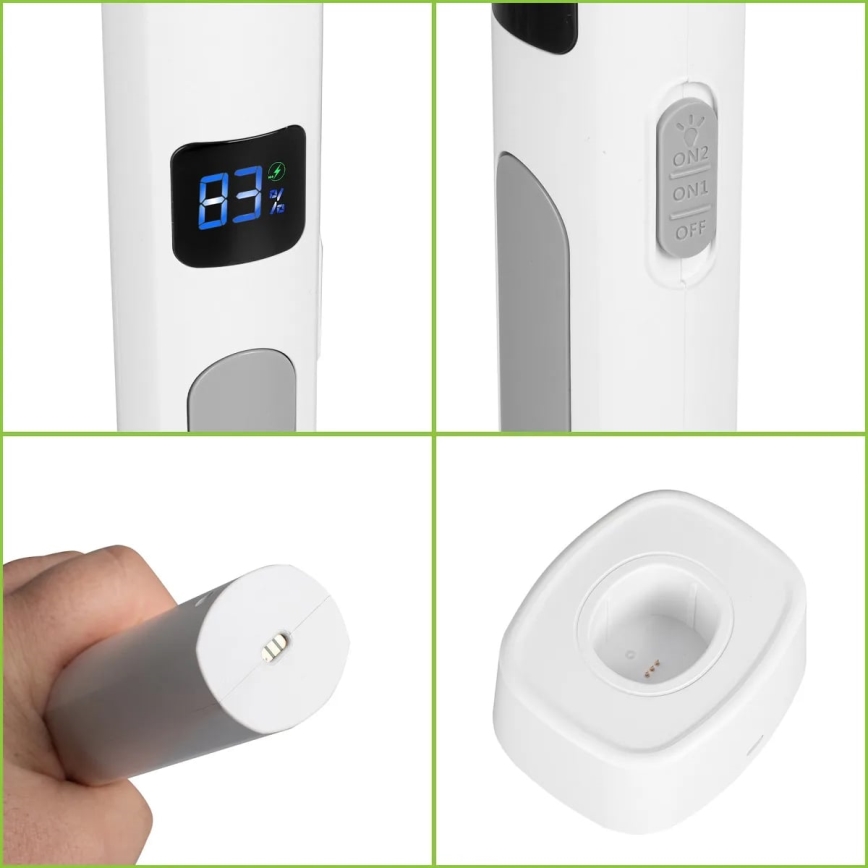 LED elektrinis vabzdžių gaudyklė 2in1 su LCD ekranu 1200 mAh/5V balta