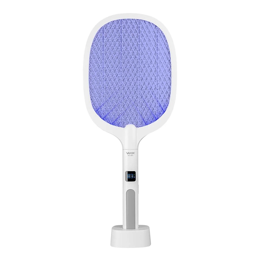 LED elektrinis vabzdžių gaudyklė 2in1 su LCD ekranu 1200 mAh/5V balta