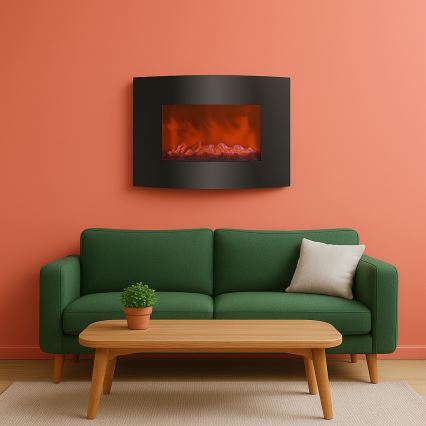 LED elektrinis židinys su šildymo funkcija LED/2000W/230V + nuotolinis valdymas