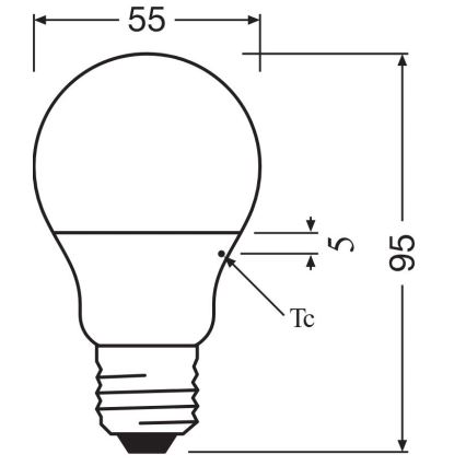 LED elektros lemputė A40 E14/4,9W/230V 2700K - Osram