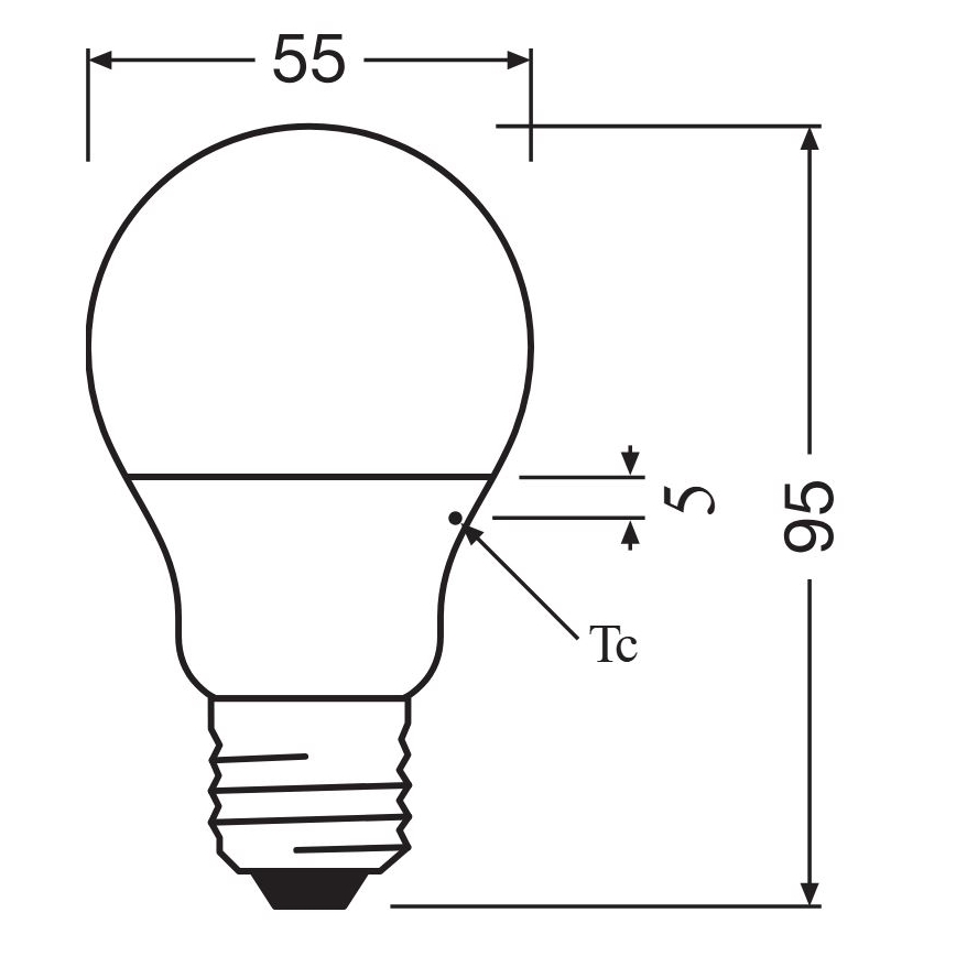 LED elektros lemputė A40 E14/4,9W/230V 2700K - Osram