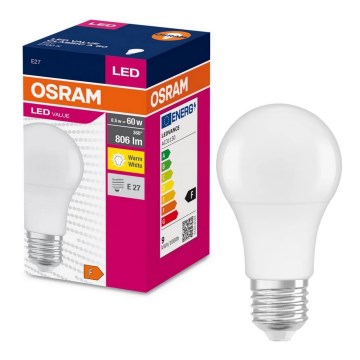 LED elektros lemputė A60 E27/8,5W/230V 2700K - Osram
