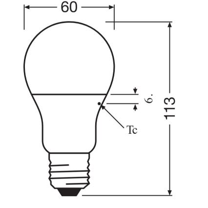 LED elektros lemputė A60 E27/8,5W/230V 2700K - Osram