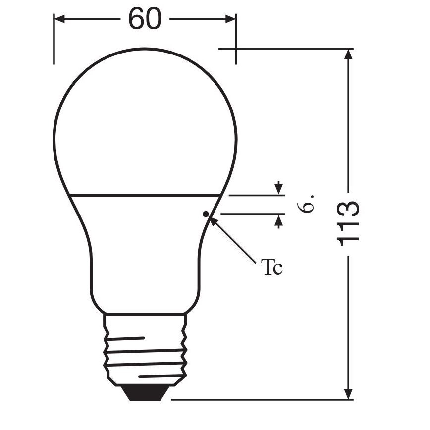LED elektros lemputė A60 E27/8,5W/230V 2700K - Osram
