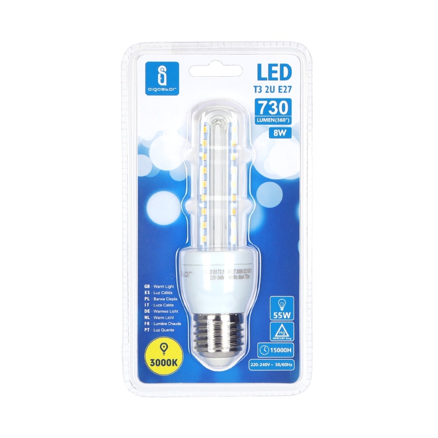 LED elektros lemputė B5 E27/8W/230V 3000K - Aigostar