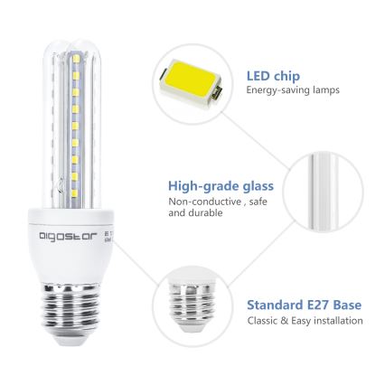 LED elektros lemputė B5 E27/8W/230V 6500K - Aigostar
