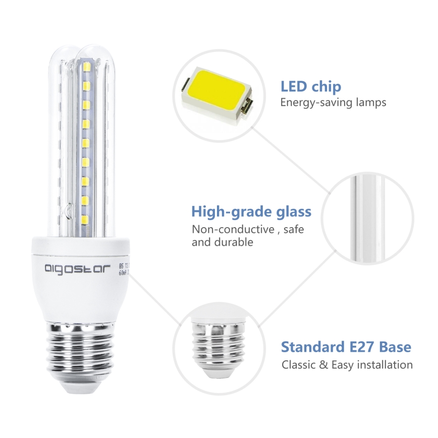 LED elektros lemputė B5 E27/8W/230V 6500K - Aigostar
