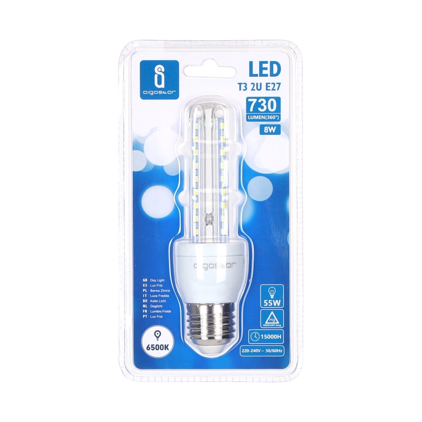 LED elektros lemputė B5 E27/8W/230V 6500K - Aigostar