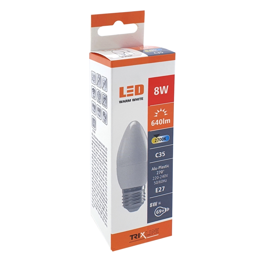 LED elektros lemputė C35 E27/8W/230V 2700K